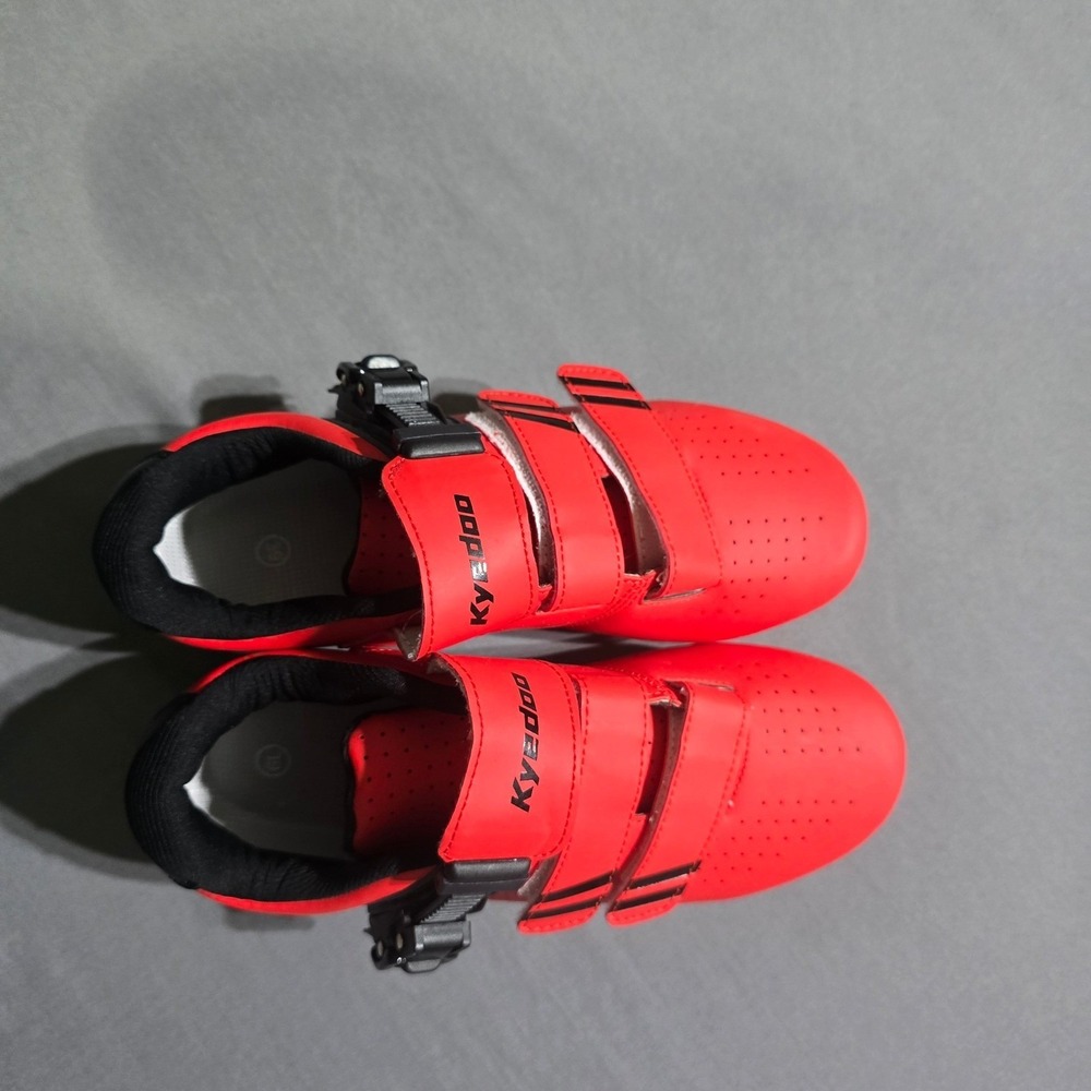 Kyedoo Cycling Shoes womens 7 Size 39 Red Road Bike Cleated Ratchet Buckle
